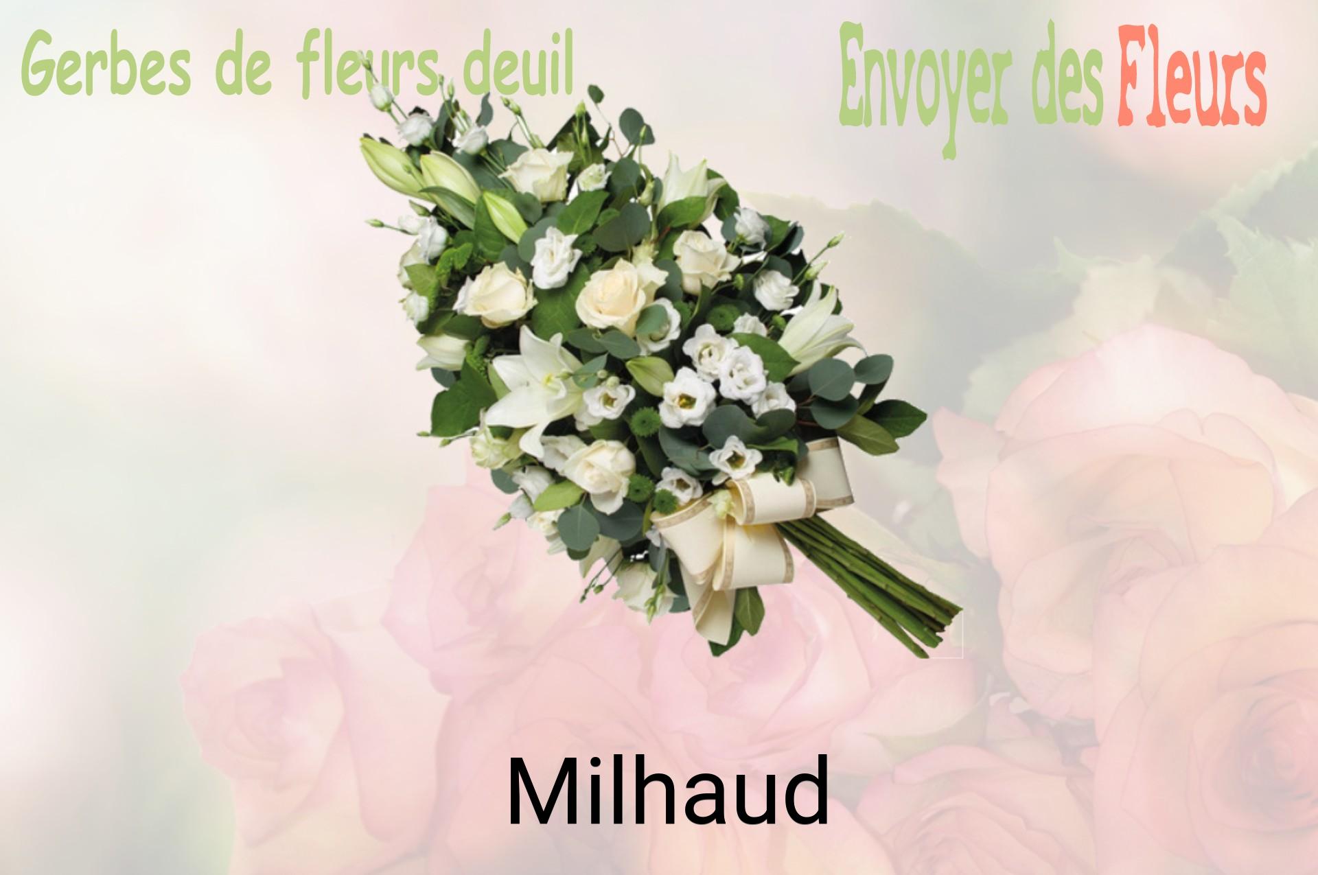 Gerbe de fleurs de deuil livrée à Milhaud